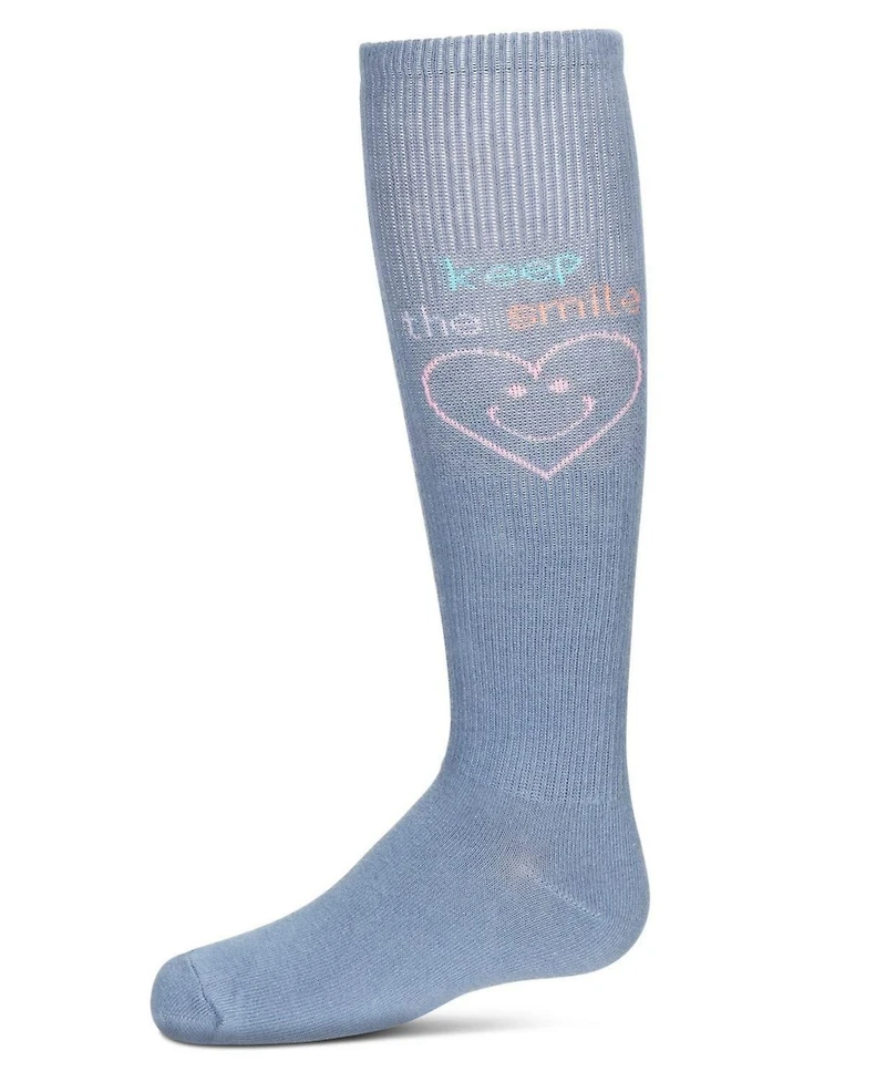 Memoi Big Girls Keep The Smile Knee High Socks