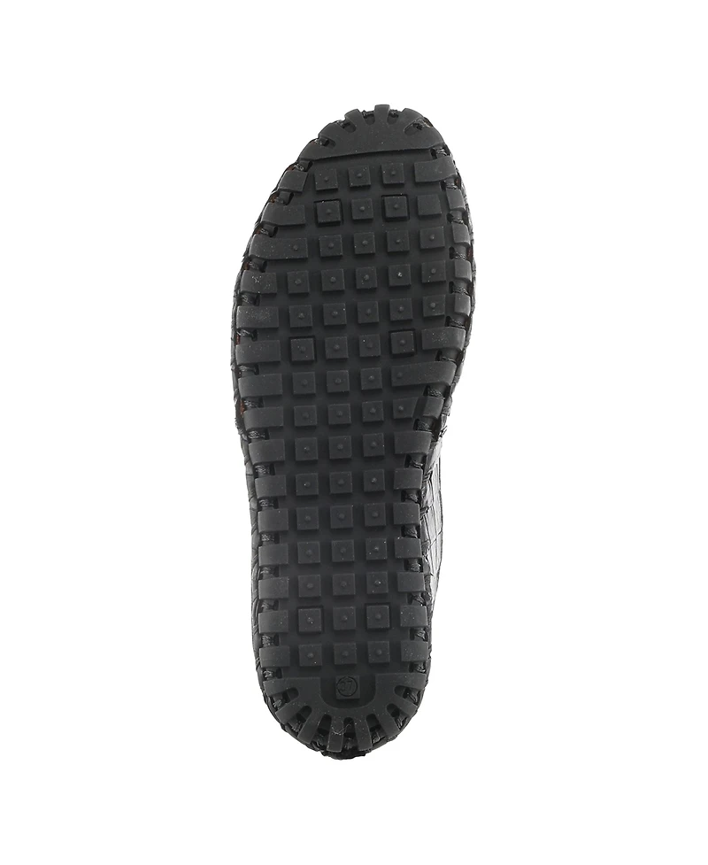 Spring Step Kathaleta-Croco Leather Slip-On Comfort Flats with Arch Support & Removable Insole