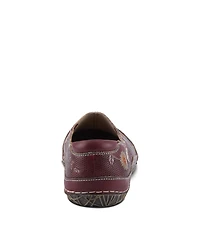 L'Artiste Women's Libora-Delite Handpainted Leather Floral Slip-On Shoes with Removable Insole
