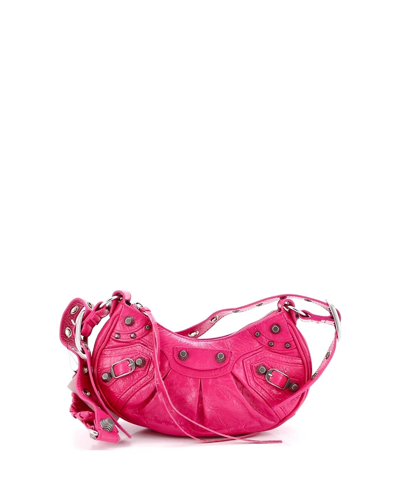 Pre-Owned Balenciaga Xs Le Cagole Giant Studs Shoulder Bag Leather
