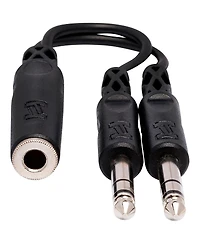 Hosa Technology 6" Stereo 1/4" Female to Two Stereo 1/4" Male Y-Cable