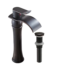 Greenspring Waterfall Single Hole Single-Handle Vessel Bathroom Faucet With Pop-up Drain Assembly in Oil Rubbed Bronze
