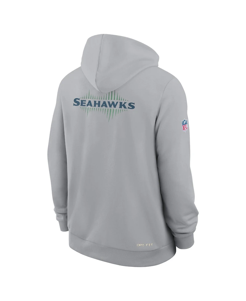 Nike Men's Gray Seattle Seahawks 2025 Nfl Rivalries Sideline Dri-Fit Hoodie