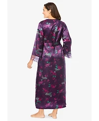 Amoureuse Women's The Luxe Satin Long Peignoir Set