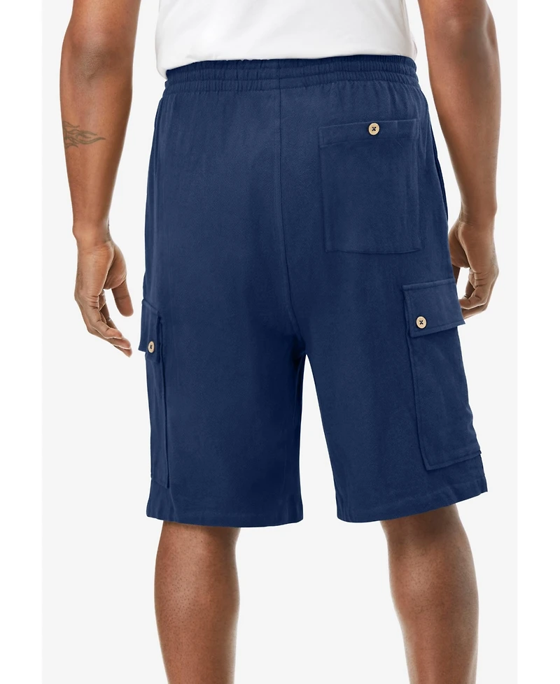 KingSize Big & Tall Full Elastic Waist Gauze Cargo Shorts