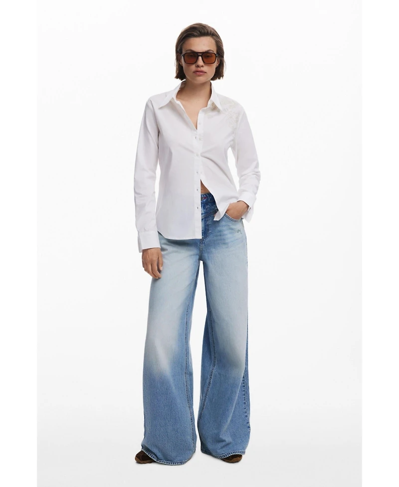 Desigual Women's Plain shirt with embroidery