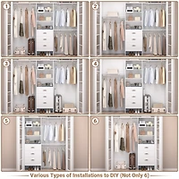 8FT Walk Closet Organizer with 3 Shelving Towers
