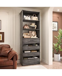 21.3'' Freestanding Closet Organizer System with 4 Drawers and Shelves