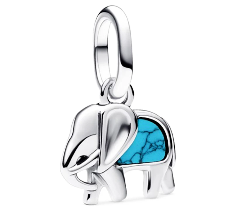 Pandora Turquoise-coloured Elephant Mini Dangle Charms