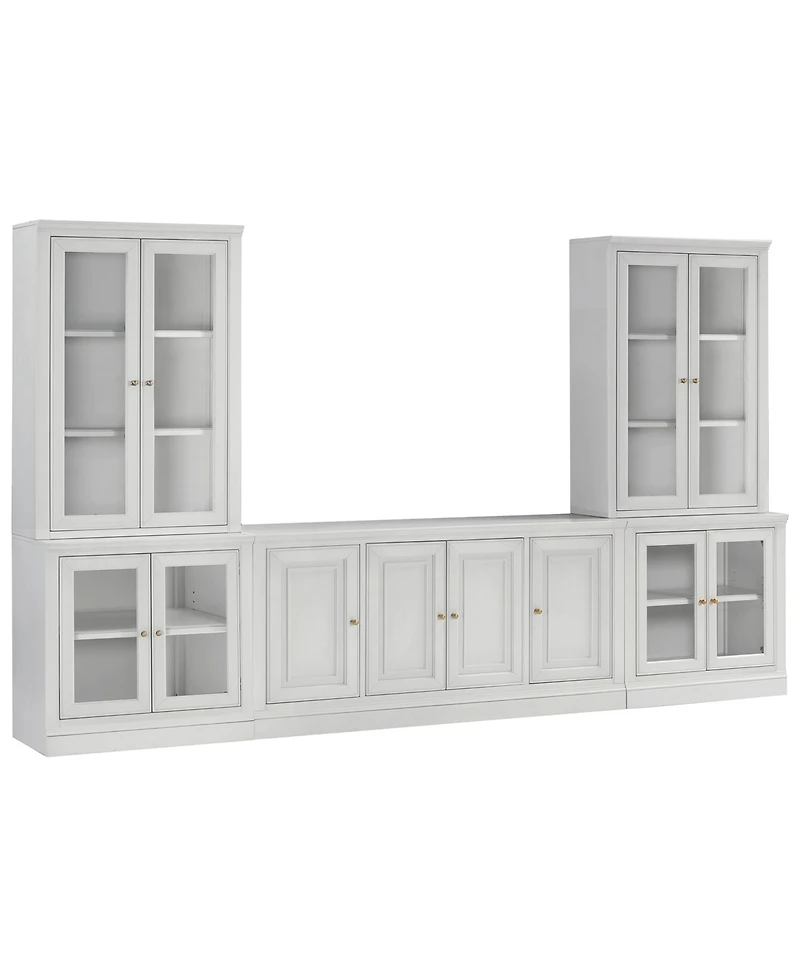 Furniture Amren 65" Wood 4 Door Console with Door Hutches and 2 Door Bases