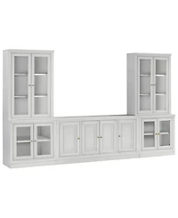 Furniture Amren 65" Wood 4 Door Console with Door Hutches and 2 Door Bases