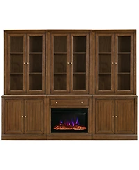 Furniture Amren 78" Wood 3 Door Hutches with 2 Base and Open Drawer