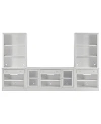 Furniture Amren 65" Wood 2 Door Console with Open Hutches and Open Bases