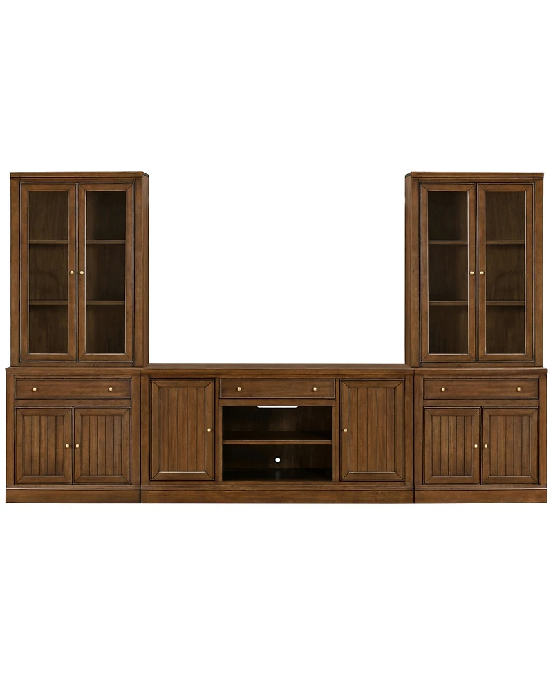 Furniture Amren 65" Wood 2 Door Console and Hutches with Drawers