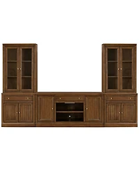 Furniture Amren 65" Wood 2 Door Console and Hutches with Drawers