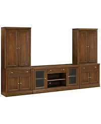 Furniture Amren 65" Wood 2 Door Console with 2 Door Hutches and 2 Door Bases with Drawers