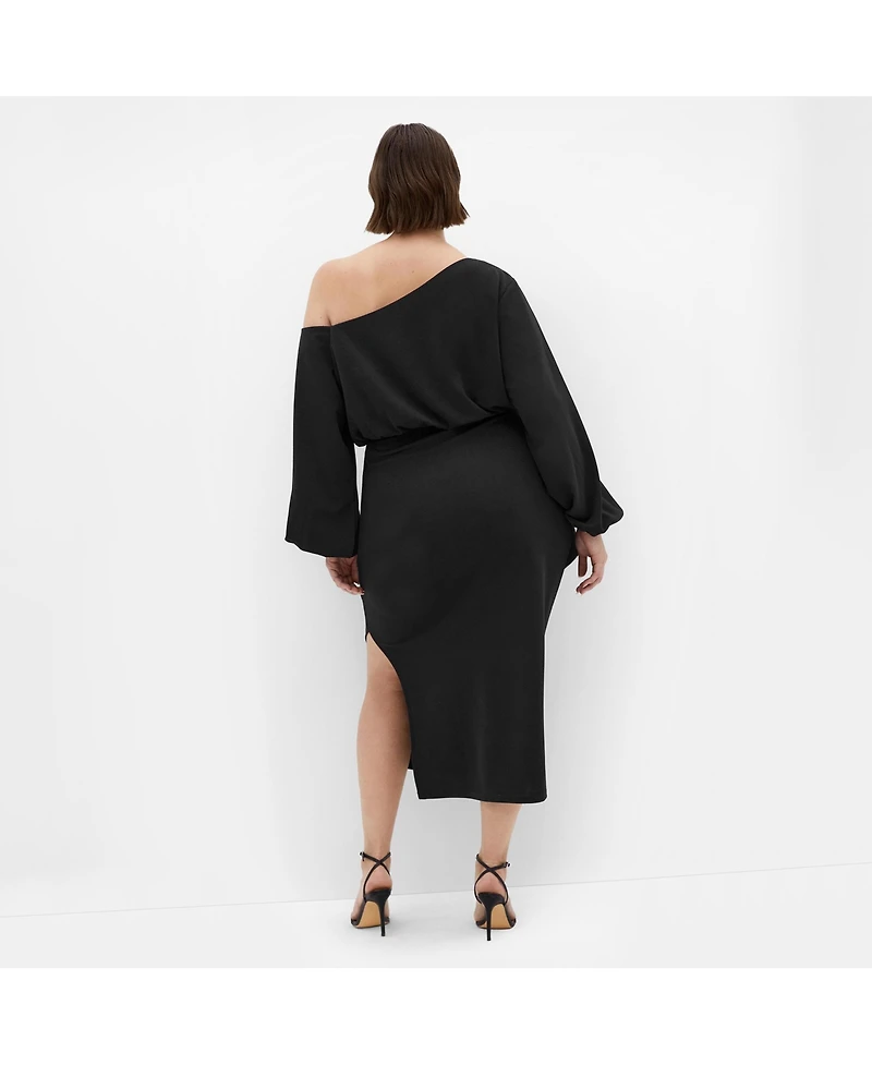 City Chic Women's Plus Alysia Tie Front Midi Dress