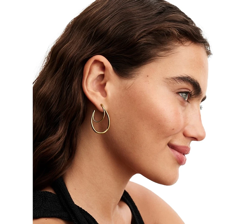 Pandora Organically Shaped Double Hoop Earrings
