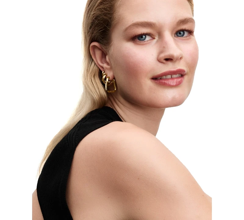 Pandora Twisted Triangle Large Hoop Earrings
