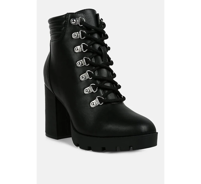 Womens hamiltons lace up block heel boots