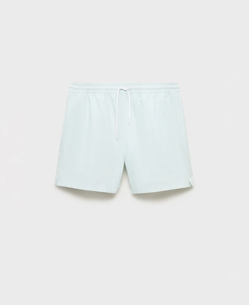 Mango Men's Seersucker Swimming Trunks