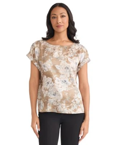 Jones New York Womens Button Detail Top