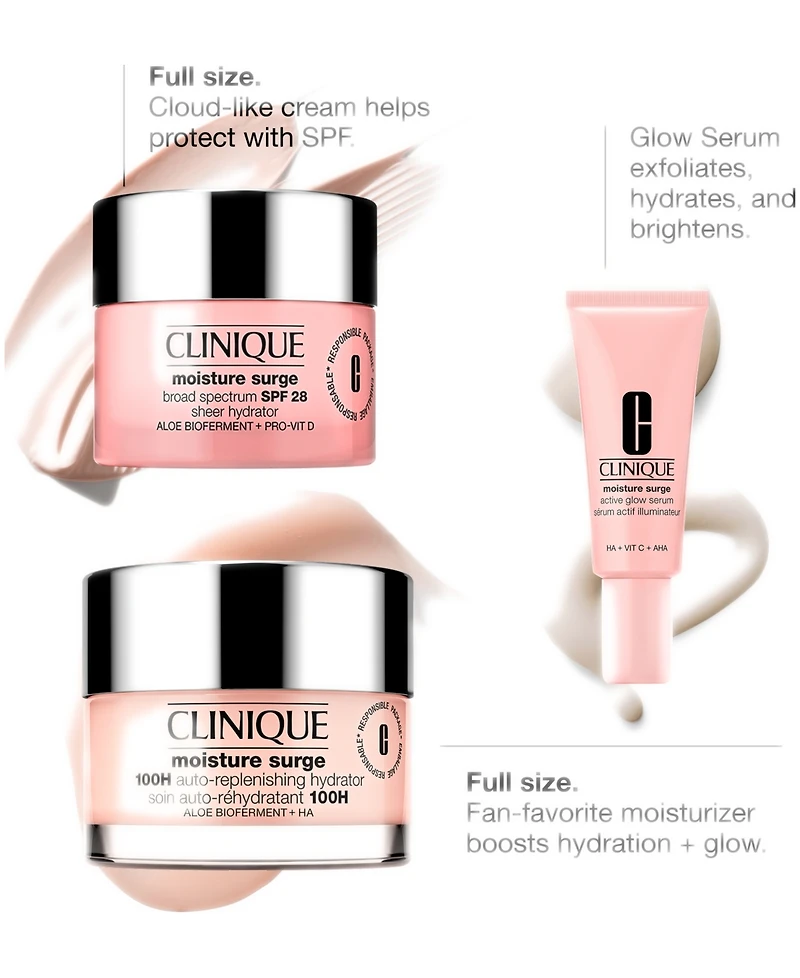 Clinique 4-Pc. Glow From Am To Pm Moisture Surge Skincare Set