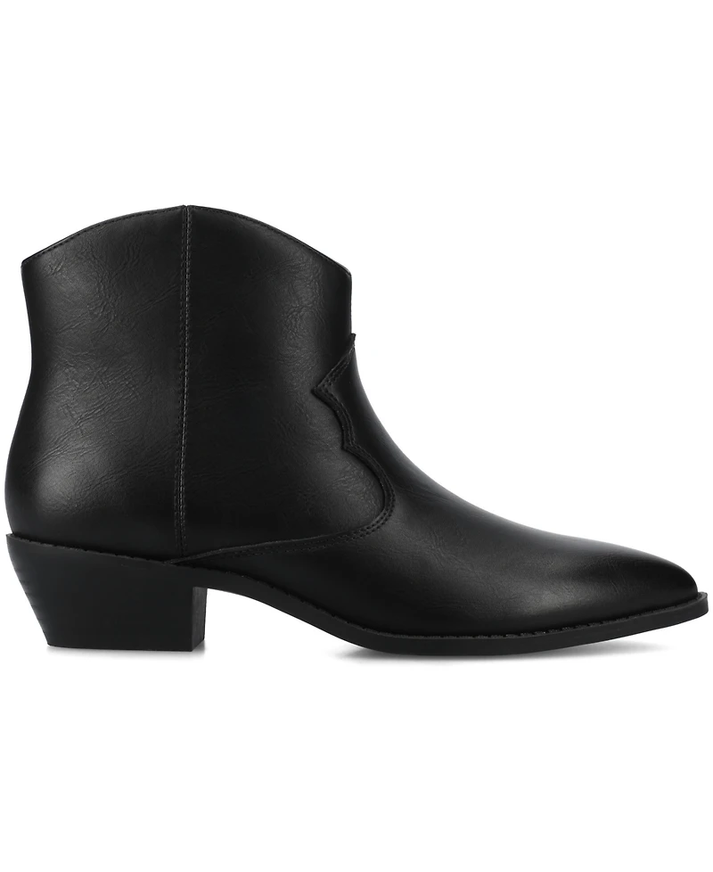 Journee Collection Women's Taliah Cuban Heel Comfort Ankle Booties