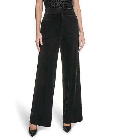 Calvin Klein Petite Wide Leg Mid-Rise Pants