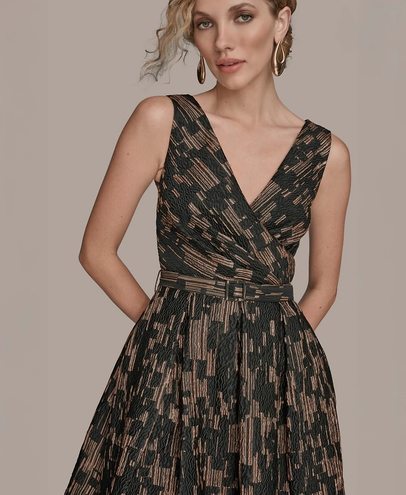 Donna Karan New York Women's Printed Fit and Flare Dress
