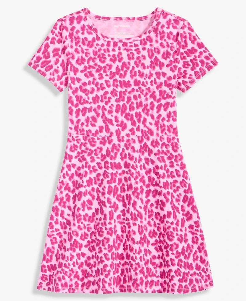Epic Threads Girls 5-20 Short-Sleeve Animal Print Dress, Macy's Exclusive