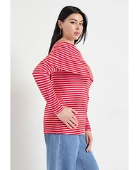 June + Vie Women's Long-Sleeve Off-The-Shoulder Top