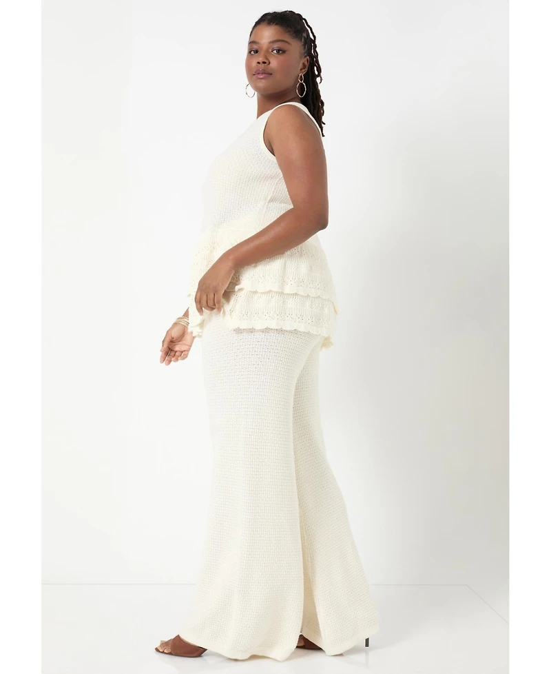 June + Vie Women's Ruffled-Hem Peplum Tank Top