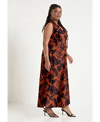 June + Vie Women's Plus Empire Waist Midi Dress