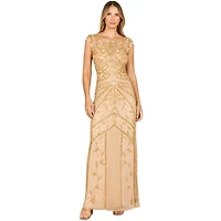Lara Women's Beaded Cap Sleeve Sheath Gown