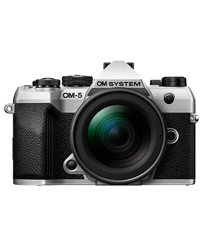 Om System Om-5 Mark Ii Mirrorless Camera, Silver with M.Zuiko Digital Ed 12-45mm f/4 Pro Lens