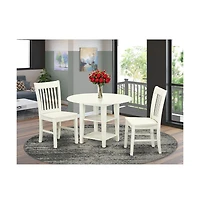 East West Furniture Dining Room Set Linen White