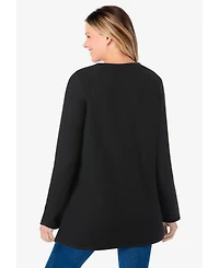 Woman Within Women's Waffle Thermal Sweatshirt