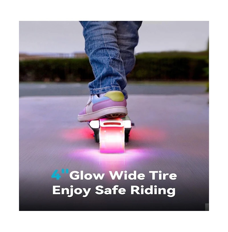 Kids Electric scooter-with Colorful Led Flash Wheels and Deck Lights, 14.6V 2.6AH, Kick-to-Start, Adjustable Speed and Height, Speed Range: 5 Mph, 3.5