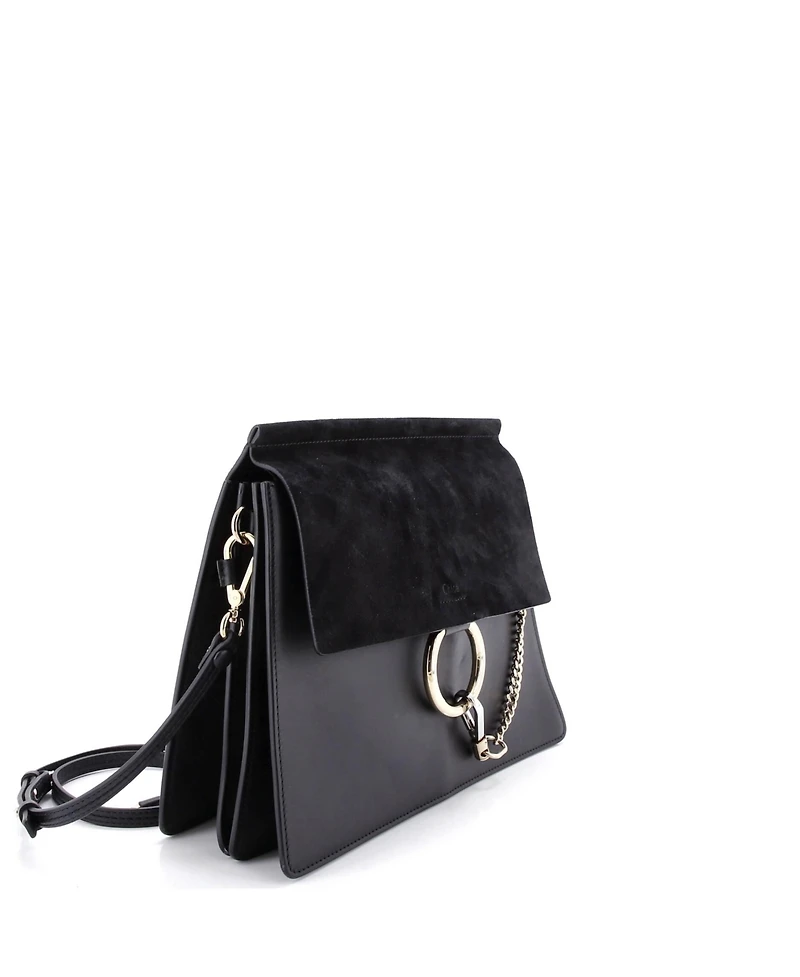 Pre-Owned Chloe Medium Faye Shoulder Bag Leather and Suede