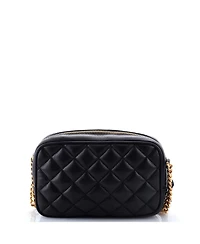 Pre-Owned Versace Small Medusa Icon Front Slip Pocket Camera Bag Quilted Leather