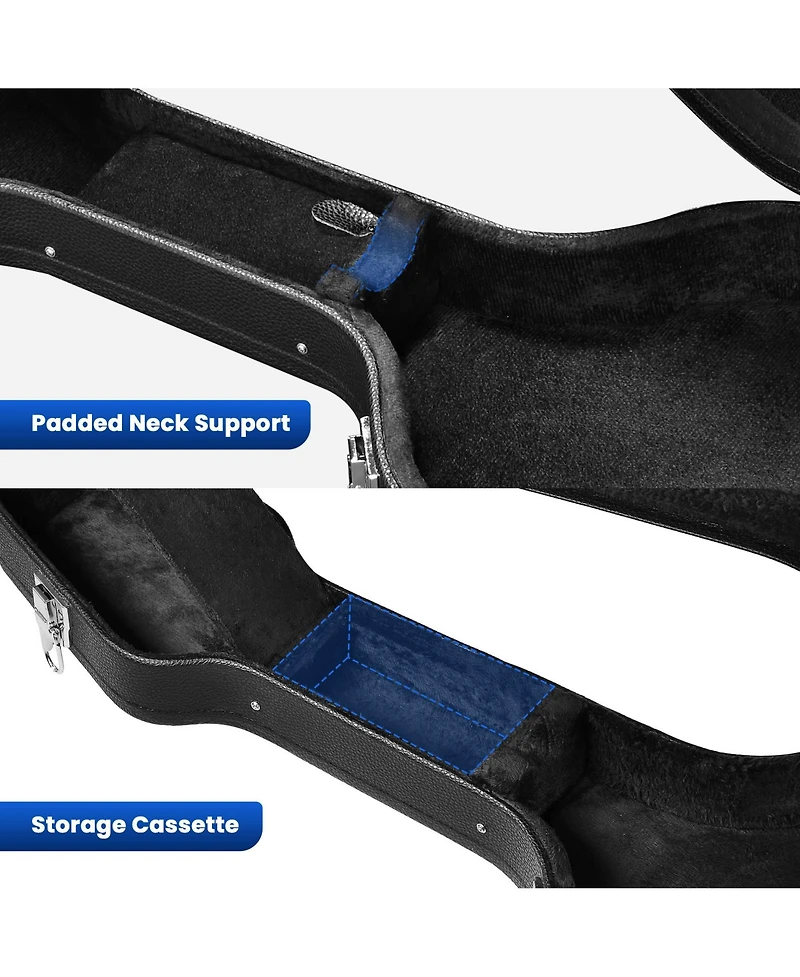 Yescom Electric Guitar Case for Stratocaster Style w/ Folding Guitar Floor Stand