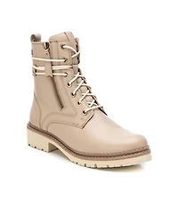 Xti Women's Leather Combat Booties Carmela Collection By