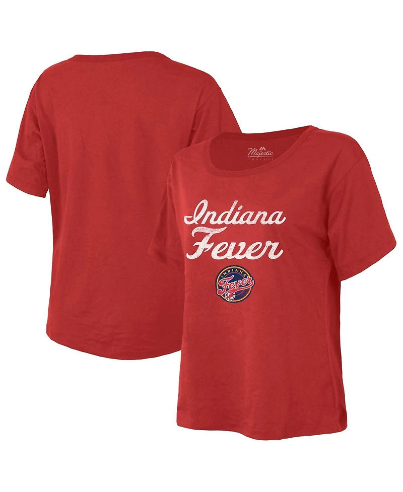 Majestic Women's Red Indiana Fever The Edge Premium Boxy T-Shirt