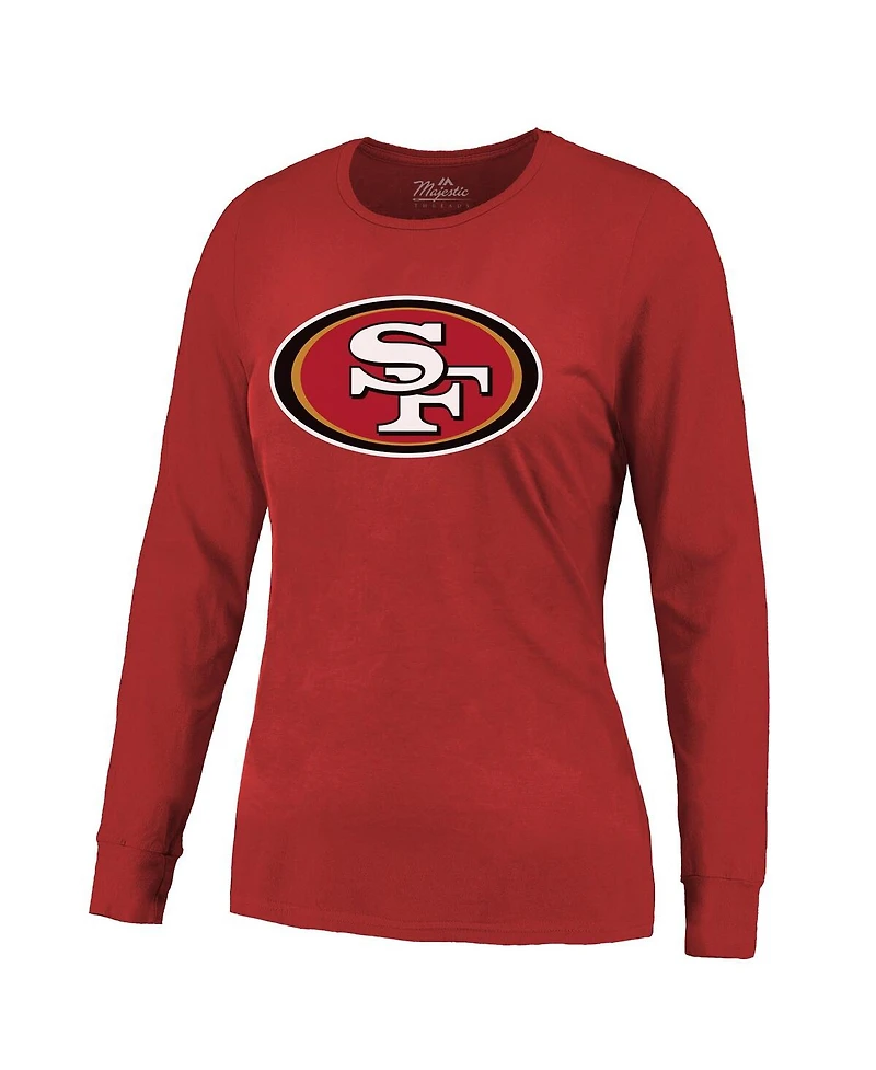 Majestic Women's Brock Purdy Scarlet San Francisco 49ers Player Name Number Long Sleeve T-Shirt