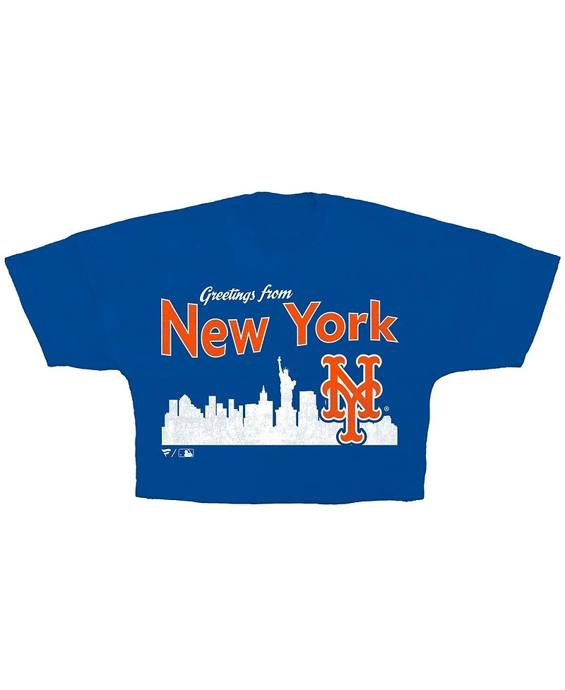 Fanatics Women's Royal New York Mets Skyline Crop T-Shirt