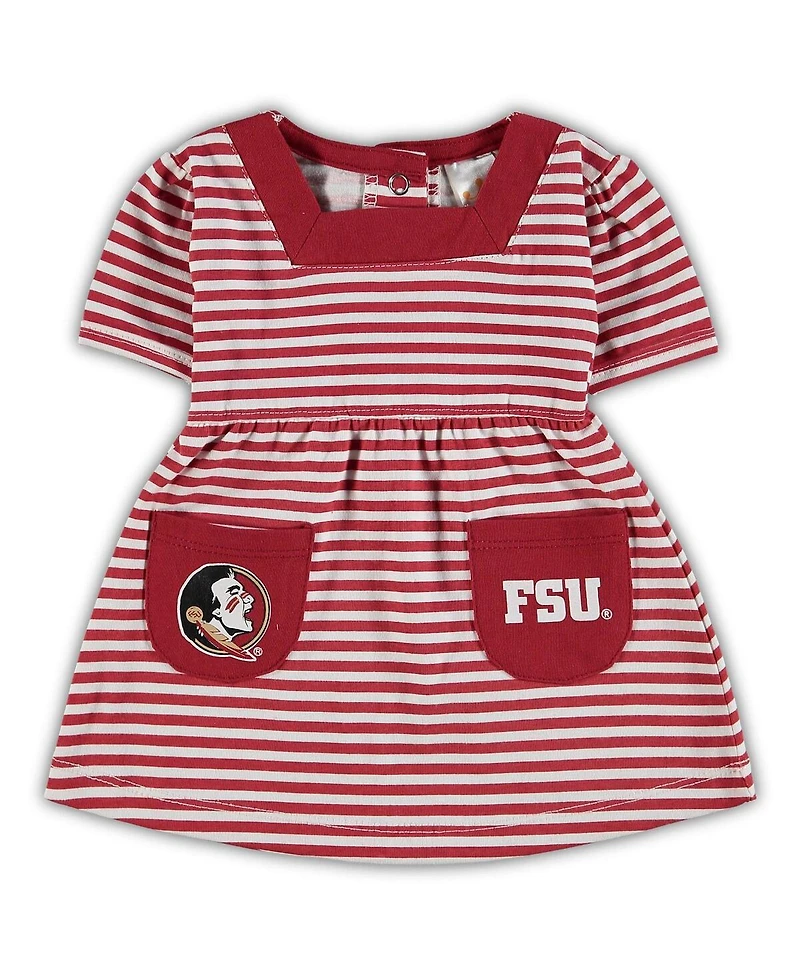 Little King Girl's Toddler Garnet Florida State Seminoles Striped Dress with Pockets