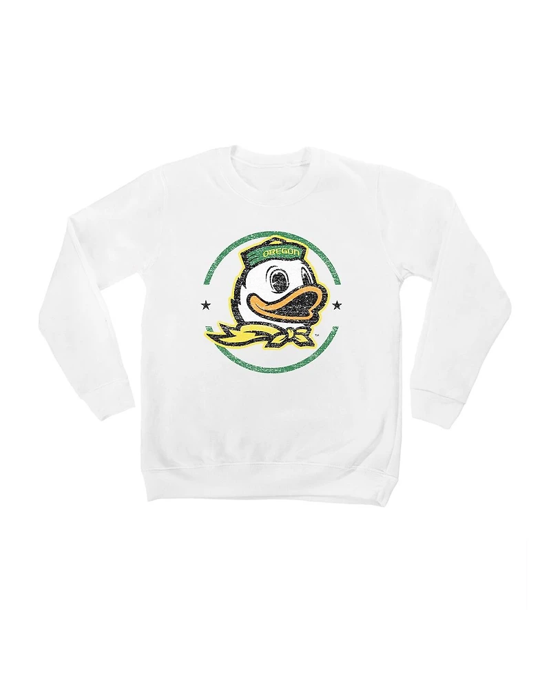 Gameday Couture Big Boys and Girls White Oregon Ducks End Zone Pullover Sweatshirt