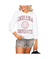 Gameday Couture Women's White Indiana Hoosiers Seal of Approval Oversized Perfect Pullover Sweatshirt