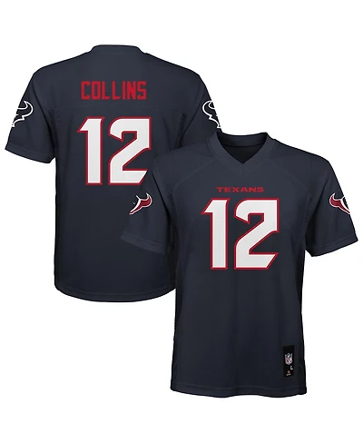 Outerstuff Big Boys and Girls Nico Collins Navy Houston Texans Replica Player Jersey